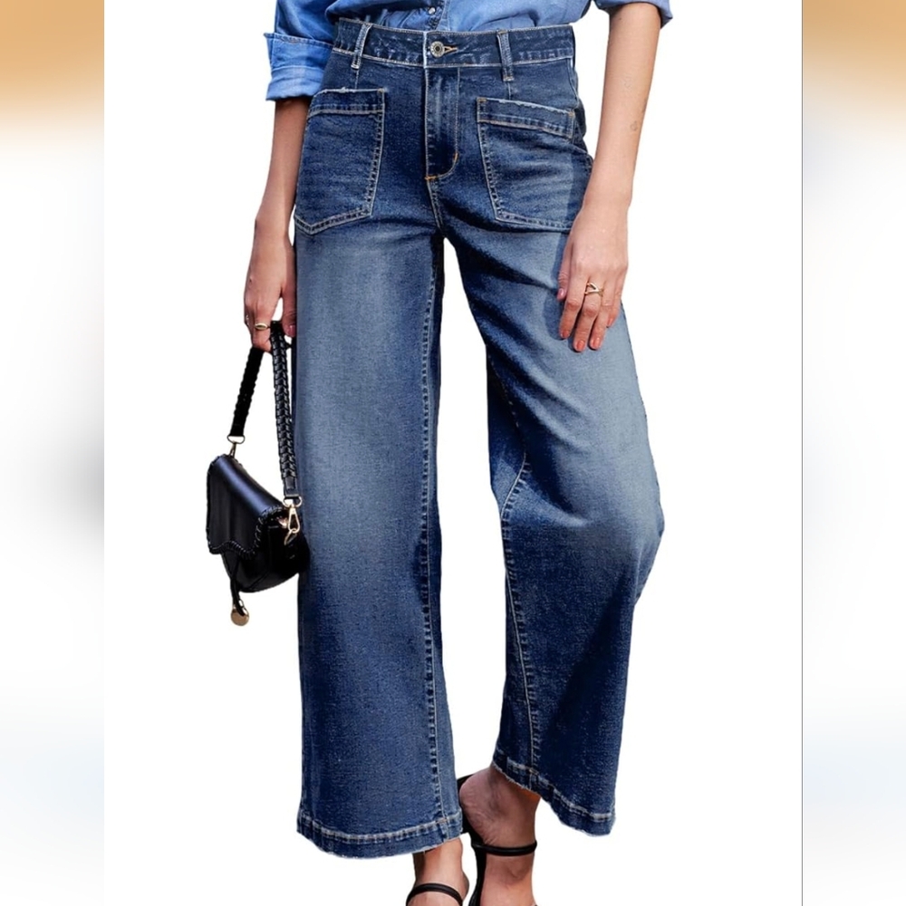 Sidefeel Classic High Rise Wide-Leg Jeans Size 12 NWOT